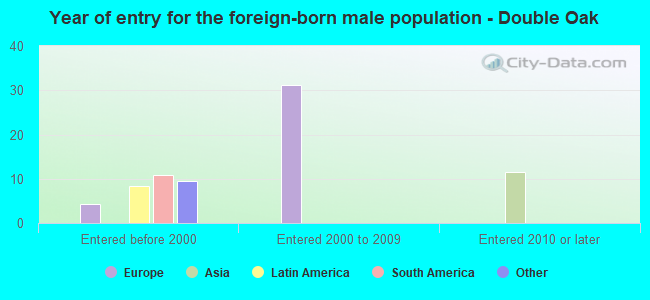 Year of entry for the foreign-born male population - Double Oak