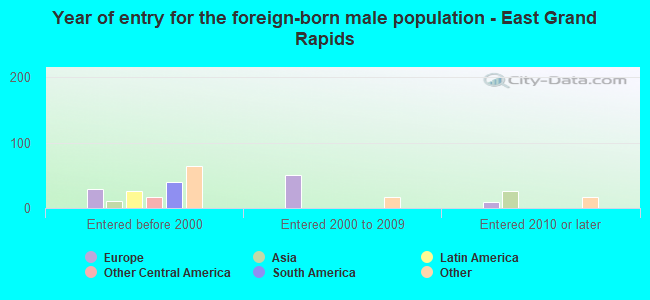Year of entry for the foreign-born male population - East Grand Rapids