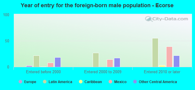 Year of entry for the foreign-born male population - Ecorse