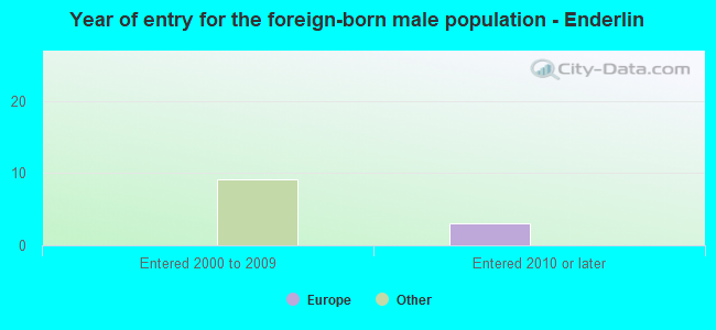 Year of entry for the foreign-born male population - Enderlin