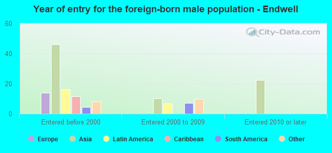 Year of entry for the foreign-born male population - Endwell