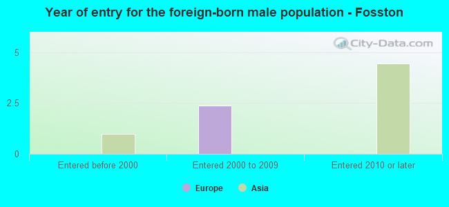Year of entry for the foreign-born male population - Fosston