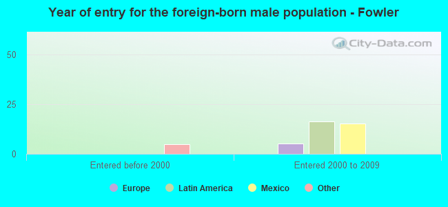 Year of entry for the foreign-born male population - Fowler
