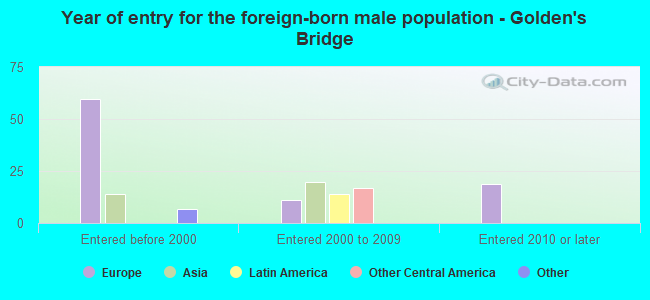 Year of entry for the foreign-born male population - Golden's Bridge