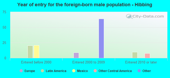 Year of entry for the foreign-born male population - Hibbing