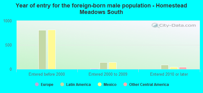 Year of entry for the foreign-born male population - Homestead Meadows South