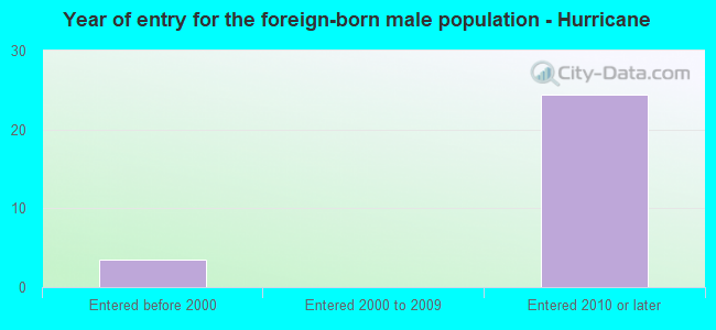 Year of entry for the foreign-born male population - Hurricane