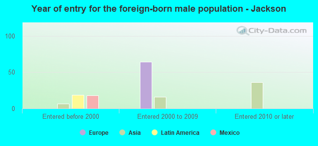 Year of entry for the foreign-born male population - Jackson