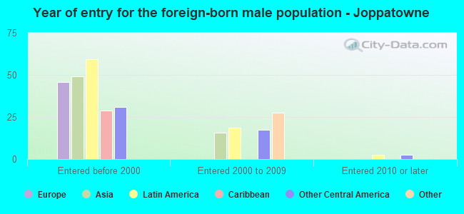 Year of entry for the foreign-born male population - Joppatowne