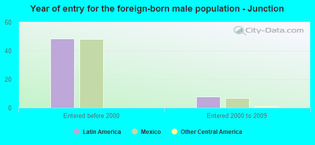 Year of entry for the foreign-born male population - Junction