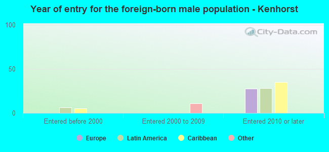 Year of entry for the foreign-born male population - Kenhorst