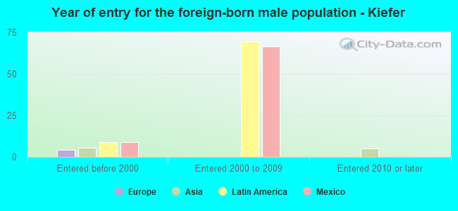 Year of entry for the foreign-born male population - Kiefer