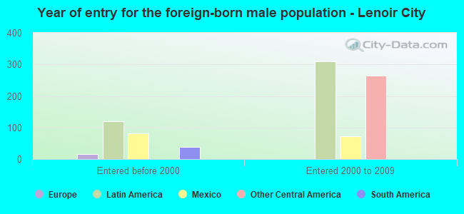 Year of entry for the foreign-born male population - Lenoir City