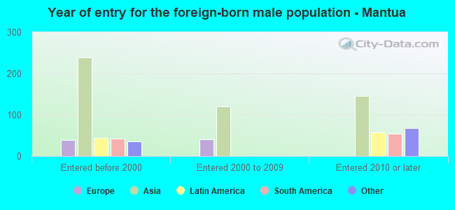 Year of entry for the foreign-born male population - Mantua