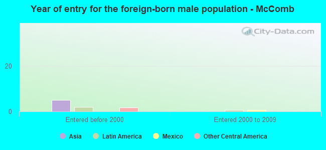 Year of entry for the foreign-born male population - McComb