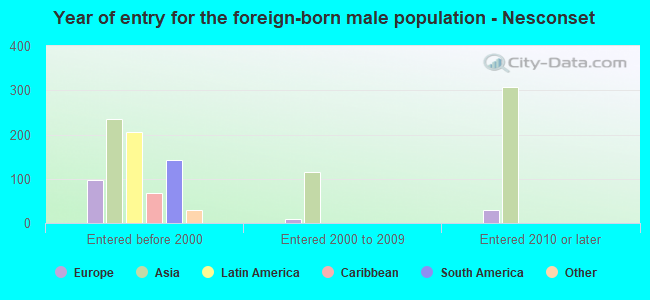 Year of entry for the foreign-born male population - Nesconset