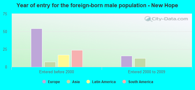 Year of entry for the foreign-born male population - New Hope
