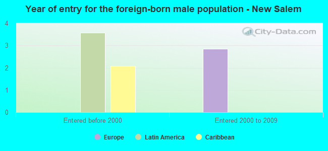 Year of entry for the foreign-born male population - New Salem