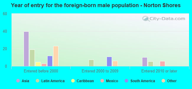 Year of entry for the foreign-born male population - Norton Shores