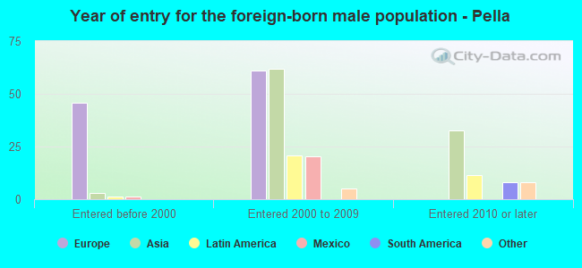 Year of entry for the foreign-born male population - Pella
