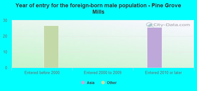 Year of entry for the foreign-born male population - Pine Grove Mills
