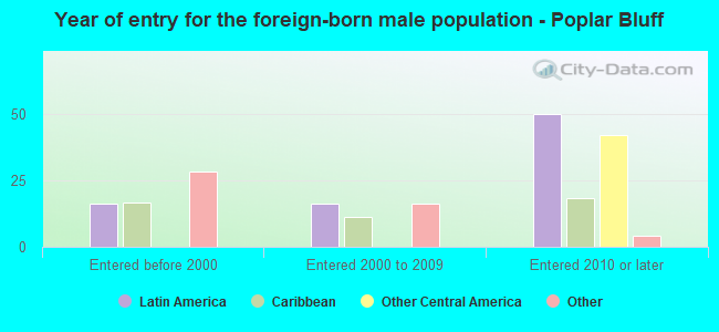Year of entry for the foreign-born male population - Poplar Bluff
