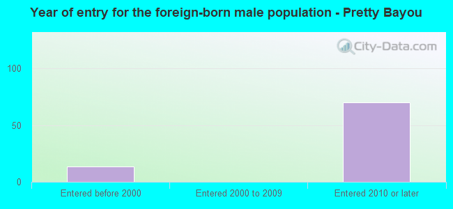 Year of entry for the foreign-born male population - Pretty Bayou
