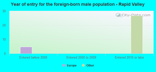 Year of entry for the foreign-born male population - Rapid Valley