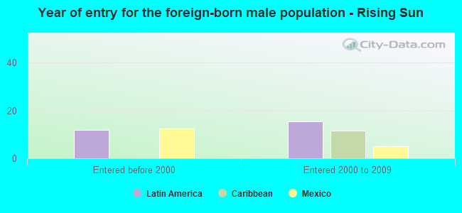 Year of entry for the foreign-born male population - Rising Sun