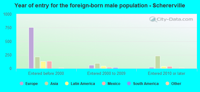 Year of entry for the foreign-born male population - Schererville