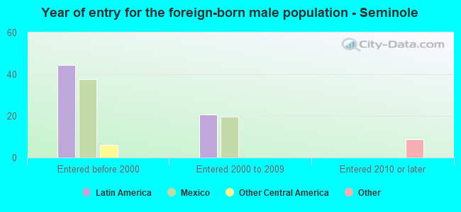 Year of entry for the foreign-born male population - Seminole