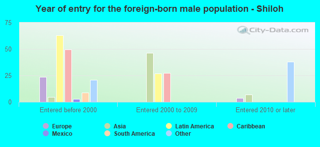 Year of entry for the foreign-born male population - Shiloh