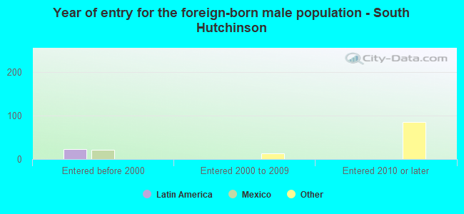 Year of entry for the foreign-born male population - South Hutchinson