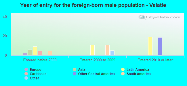 Year of entry for the foreign-born male population - Valatie
