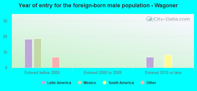 Year of entry for the foreign-born male population - Wagoner