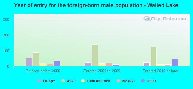 Year of entry for the foreign-born male population - Walled Lake
