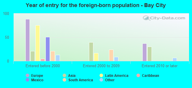 Year of entry for the foreign-born population - Bay City