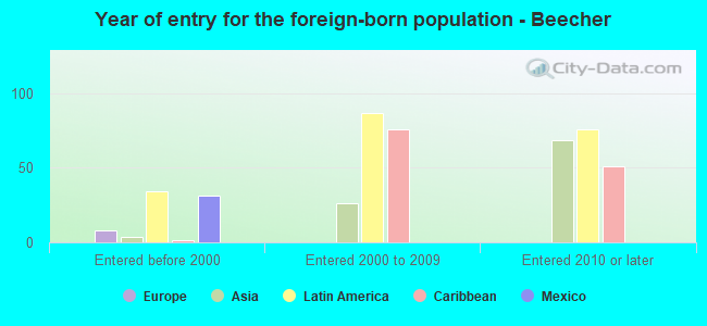 Year of entry for the foreign-born population - Beecher