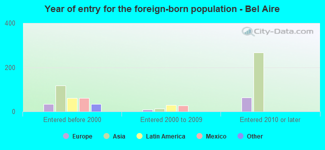 Year of entry for the foreign-born population - Bel Aire