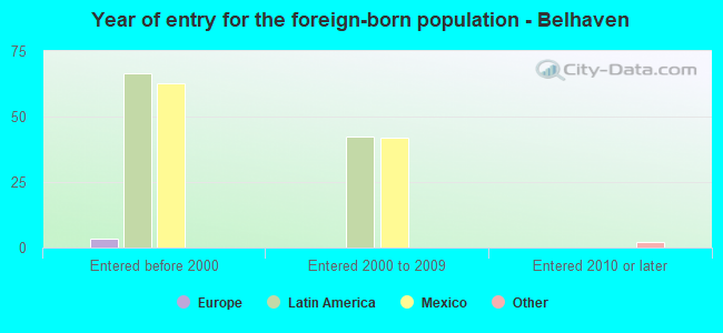 Year of entry for the foreign-born population - Belhaven