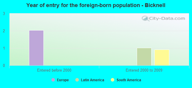Year of entry for the foreign-born population - Bicknell