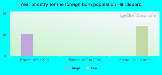 Year of entry for the foreign-born population - Birdsboro