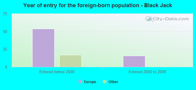 Year of entry for the foreign-born population - Black Jack
