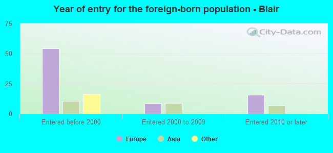 Year of entry for the foreign-born population - Blair