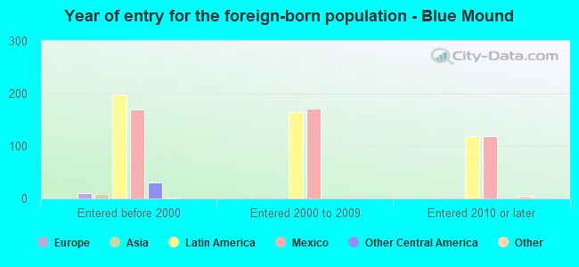 Year of entry for the foreign-born population - Blue Mound