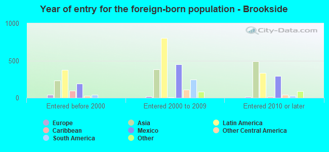 Year of entry for the foreign-born population - Brookside