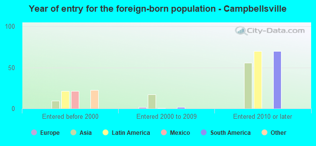 Year of entry for the foreign-born population - Campbellsville
