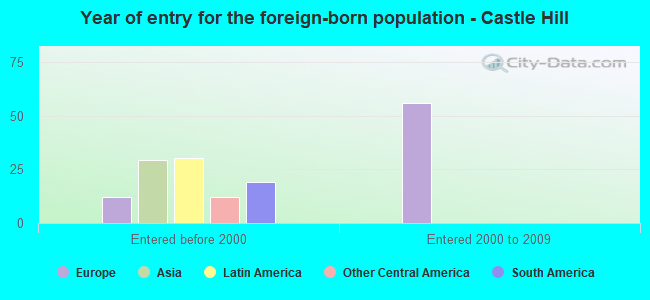 Year of entry for the foreign-born population - Castle Hill