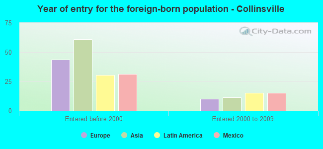 Year of entry for the foreign-born population - Collinsville