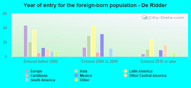 Year of entry for the foreign-born population - De Ridder